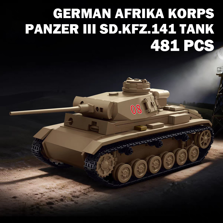WW2 Afrika Korps Panzer III Sd - Lego Compatible Military Tank recension och pris
