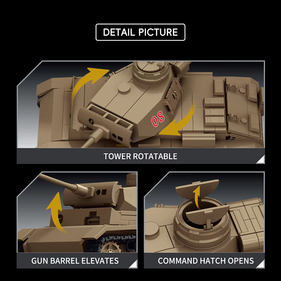 WW2 Afrika Korps Panzer III Sd - Lego Compatible Military Tank recension och pris