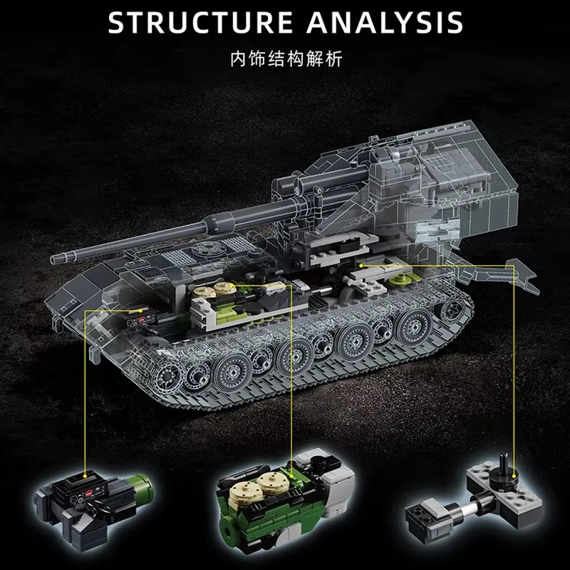 97017 2036PCS  MOC Large GER D - Lego Compatible Military Tank recension och pris